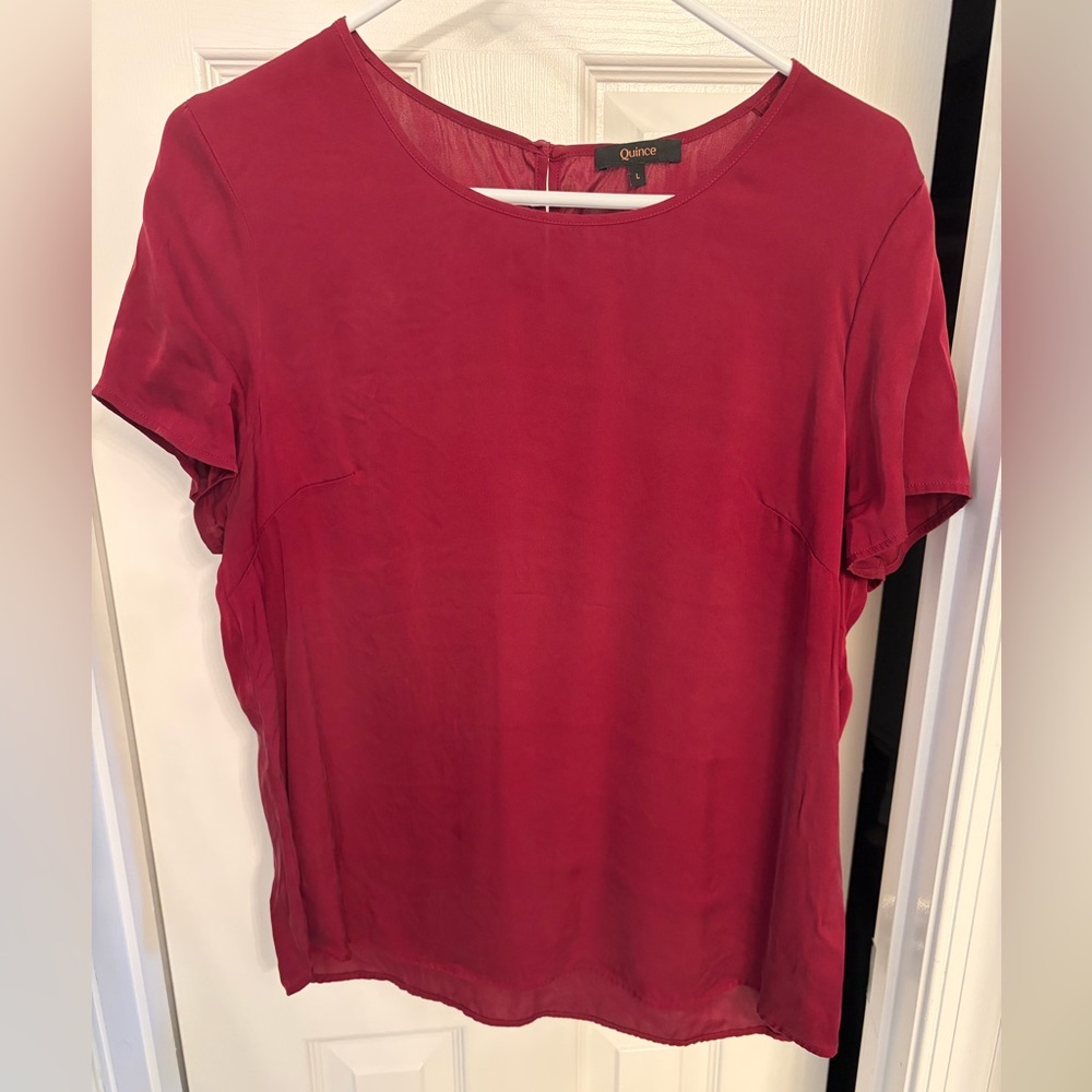 Quince Women's Short Sleeve Top — Burgundy